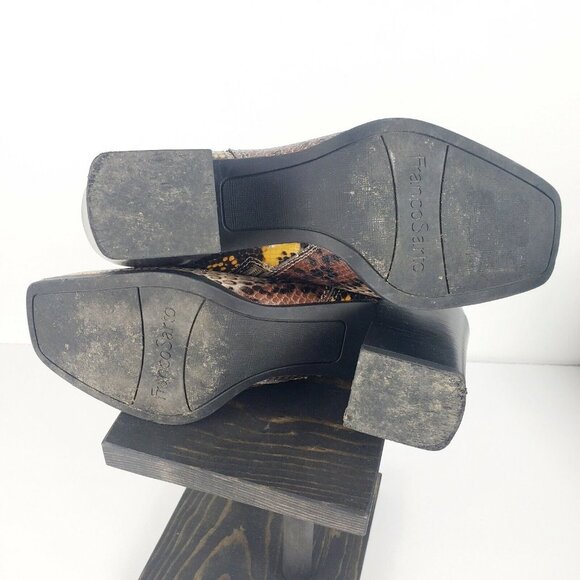 Franco Sarto Women's Generous Boots Tan Snake Print Ankle Leather Booties Sz 6M - Picture 9 of 9